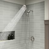 Prone 3-in-1 Combo Multifunction Shower Head with PowerSweep - ScratchShield Technology - Powerful Massage Spray &lpar;Brushed Nickel&rpar;