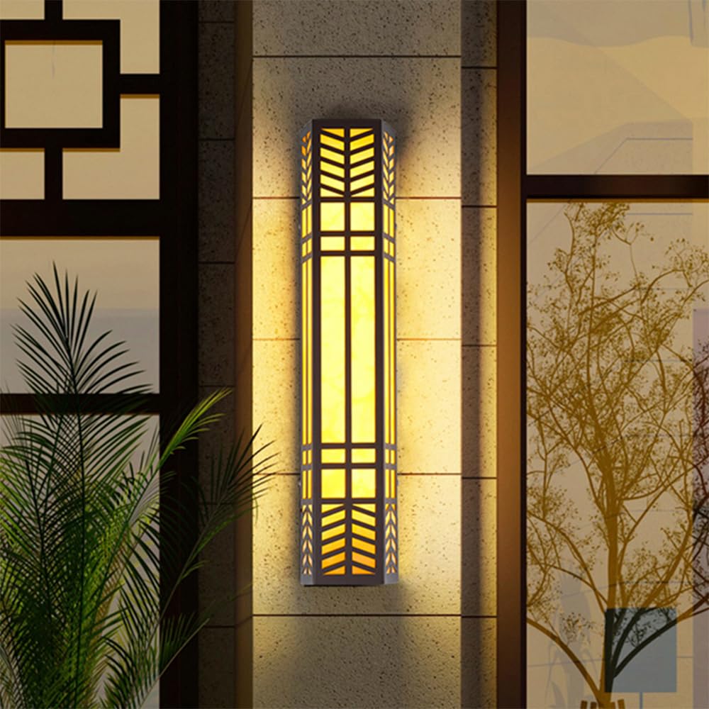 SMCCYYSD Contemporary Outdoor Waterproof Wall Lamp LED Electric Simplicity Balcony Hallway Courtyard Villa Gate Hotel (A H90CM Electric)