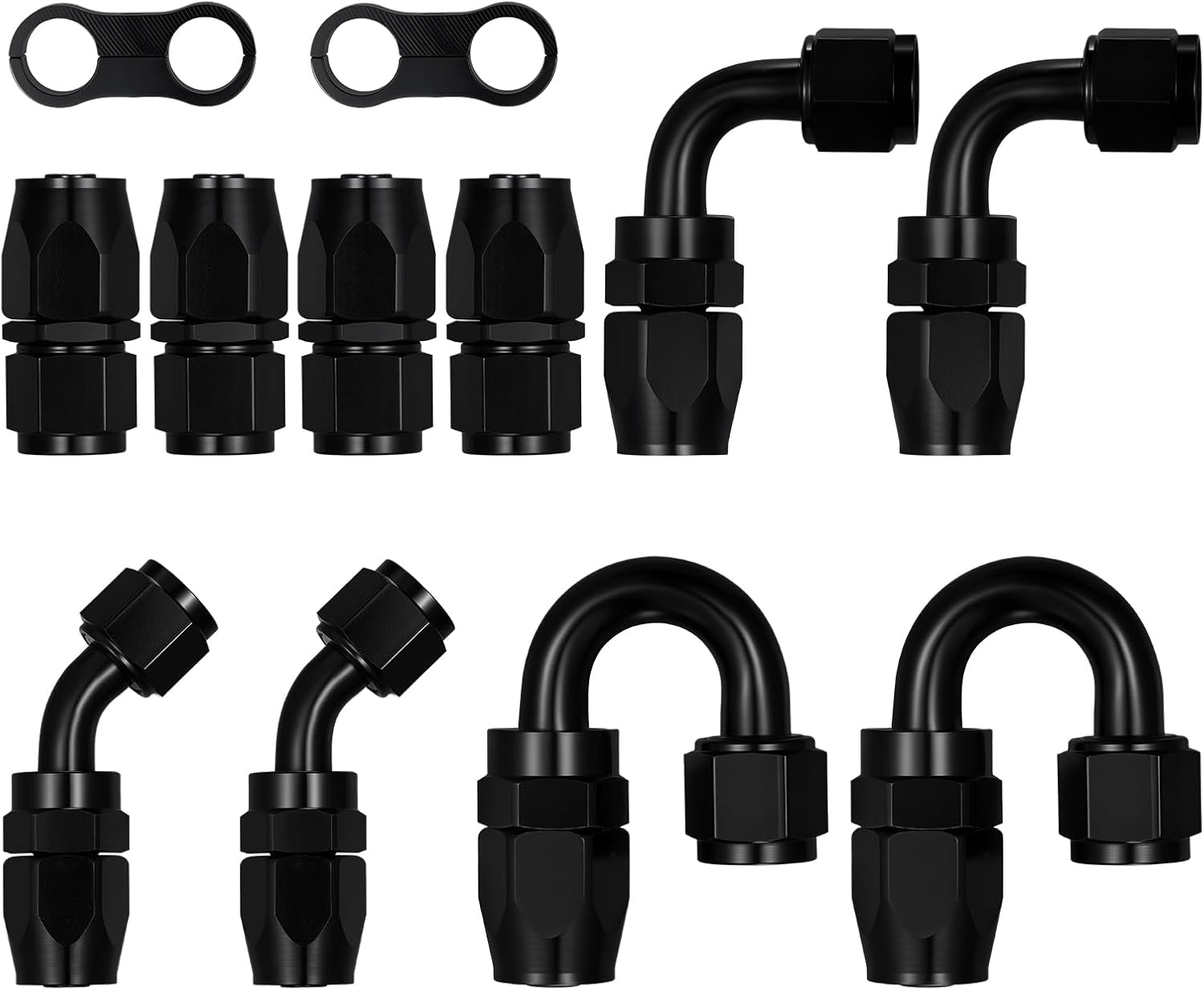 EVIL ENERGY 8AN Hose End Fitting Kit Straight 45 90 180 Degree Swivel with AN Hose Separator Clamp for CPE Braided Hose