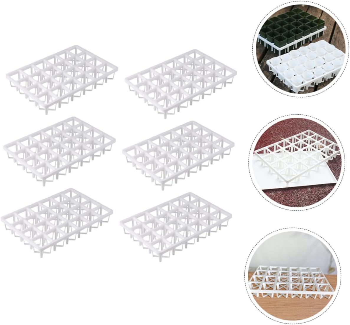BESTonZON 6Pcs Nursery Pot Tray Racks for Durable and Stable Planter Organizer for Indoor Growing and Plant Care