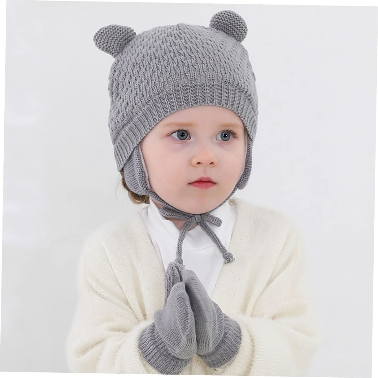 5 Ensembles Bonnet Pour Enfants De Neige Pour Enfants D'hiver Chapeau Enfant Capuchons Jugulaires Chapeaux Pour Tout-petits Garçons Hommes Laine Acrylique Grey