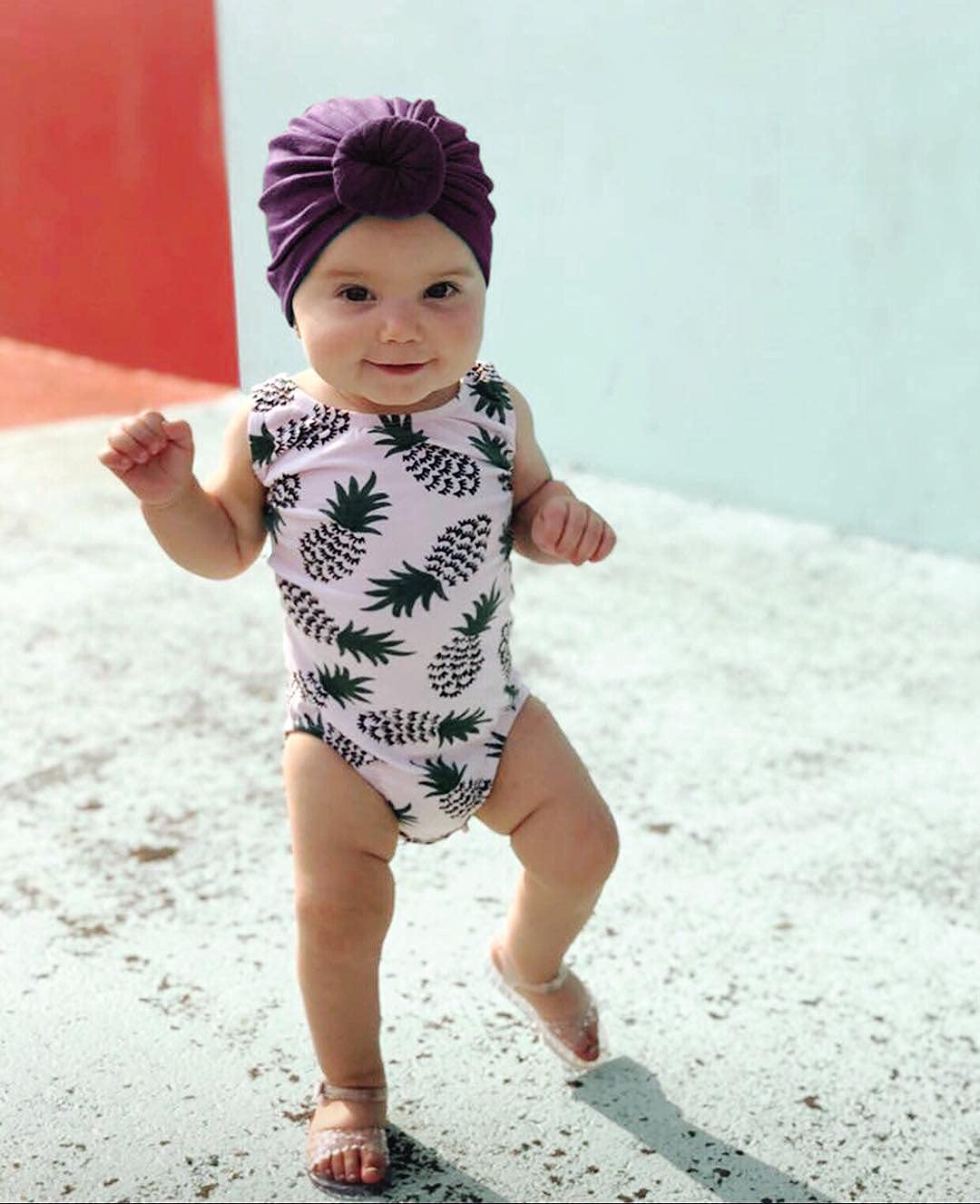 DRESHOW 5 Pezzi Cappello Turbante Bambina Cappellini Berretti e Cappellin per Infantile Bambino Neonato Ragazza