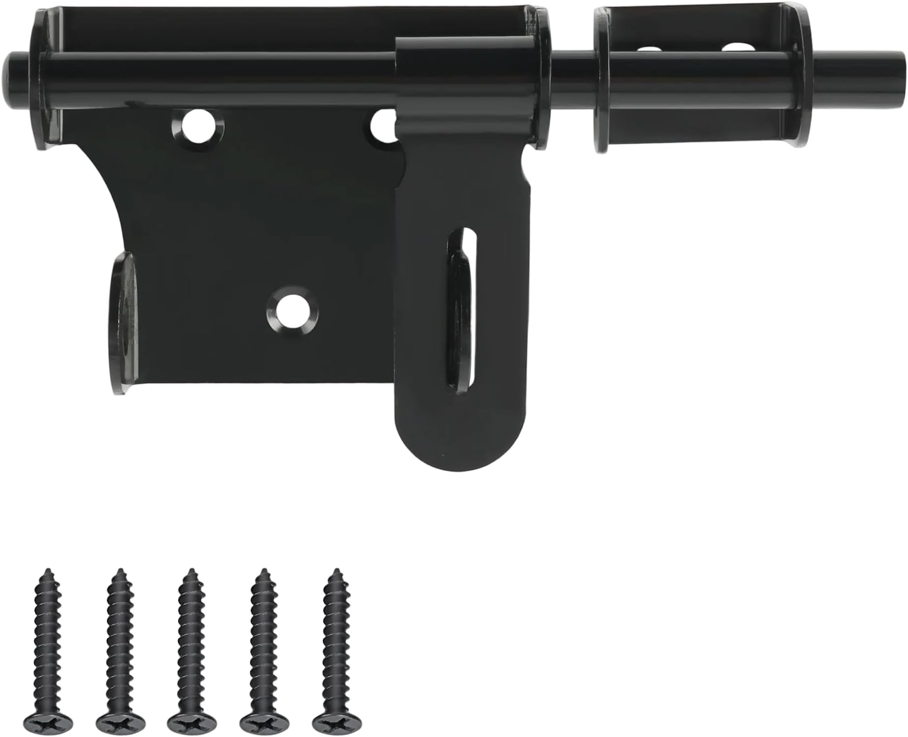 Alise 6 Inch Slide Bolt Gate Latch, Door Lock with Padlock Hole, Heavy Duty Stainless Steel Barrel Bolts Safety Door Lock for Wooden Fence, Outdoor Fence,Shed Door Black