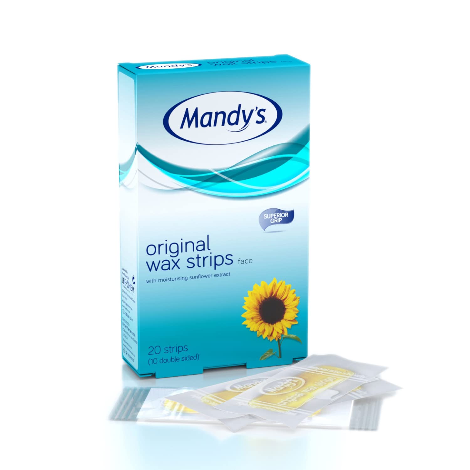 Mandy’s Facial Wax Strips – Reusable Crystal Strips for Eyebrows Chin and Upper Lip – 10 Double-Sided – No Heat Needed