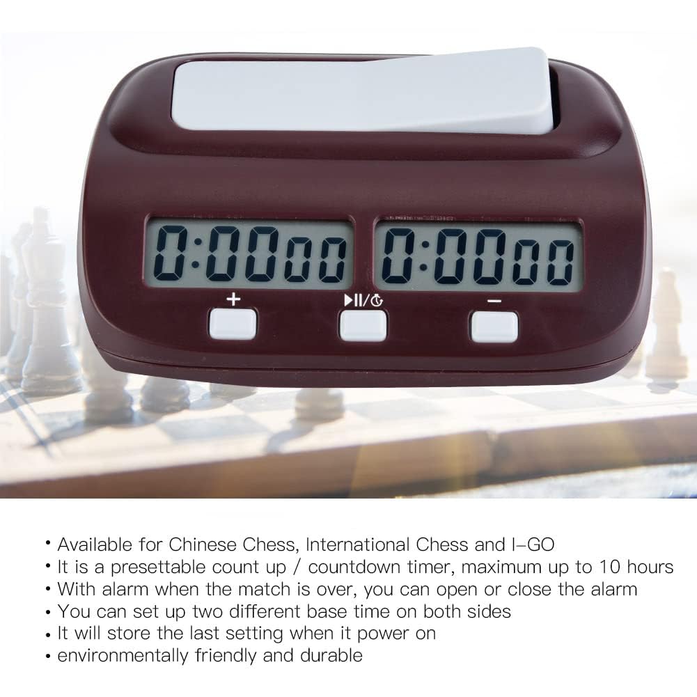 Reloj de ajedrez, Temporizador Digital Profesional con Alarma Integrada Reloj Juegos de Mesa para Torneos Escolares Clubes y Familias