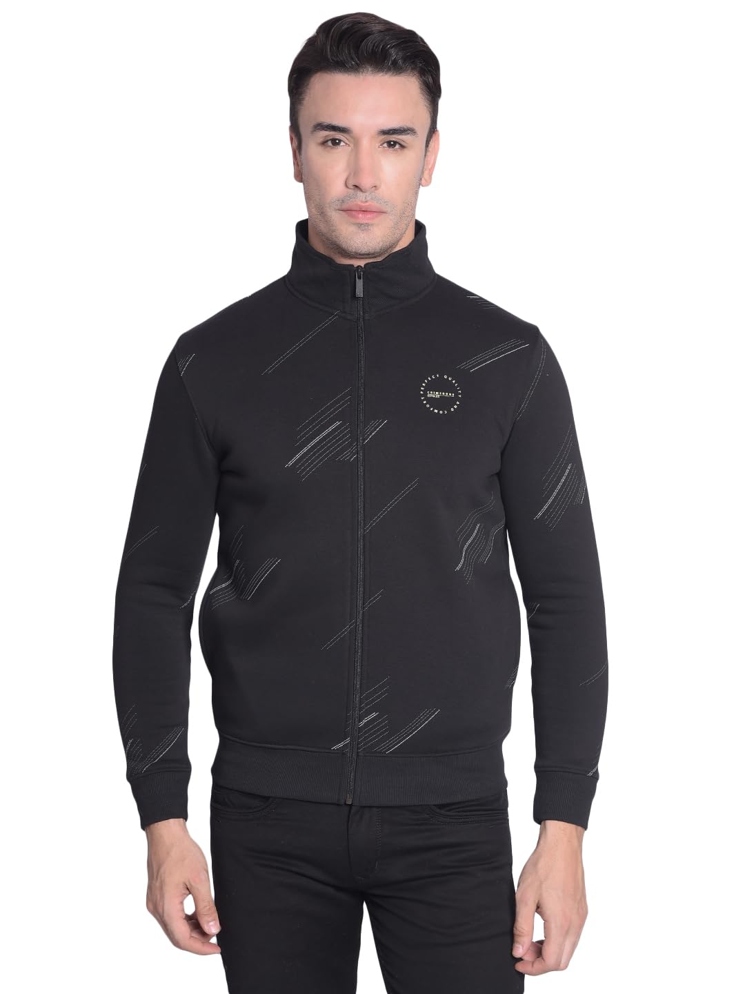 crimsoune club Men's Black Printed Front-Open Sweatshirt-picture-18