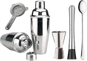 Generic Kit Caipirinha Profissional Coqueteleira 500ml 5 Peças Inox