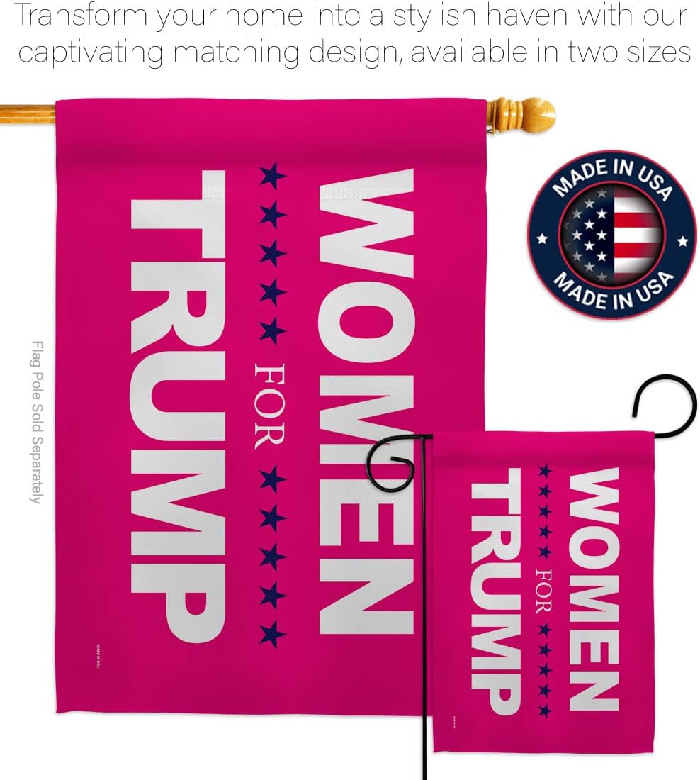 Women for Trump Garden Flag - Set Wall Holder Americana Political President Democrat Republican Tea Party United State American Election - House Banner Small Yard Gift Double-Sided 13 X 18.5