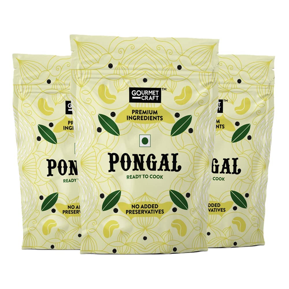 Gourmet Craft Pongal Mix - Moong Dal and Rice Based, Ready to Cook - No Added Sugars, Preservatives, or Colours, Healthy Breakfast Food - High Protein Instant Pongal Mix - Easy to Cook Instant Food - Ideal breakfast food (Pack of 3, 250g each) (B09W62M3WL) Amazon Price History, Amazon Price Tracker