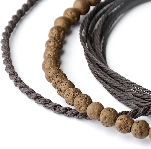 Miniatura 54 de Handmade Natural Stone Beaded Healing Bracelet Gift for Men Adjustable Rope String Bracelet