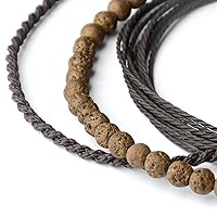 Vista 379 de Handmade Natural Stone Beaded Healing Bracelet Gift for Men Adjustable Rope String Bracelet (picasso jasper, Adjustable)