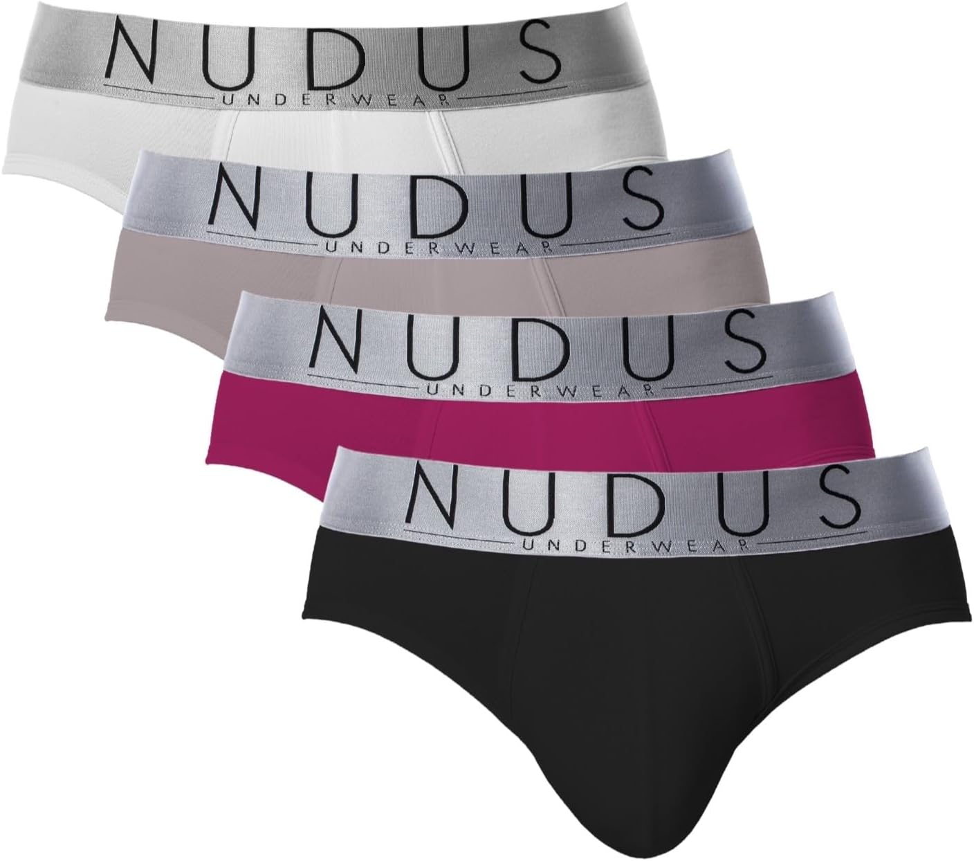 NUDUS Premium Mens Underwear - 4 Pack Soft Cotton Underwear for Men, Low Rise Sexy Mens Underwear, Lightweight & Breathable