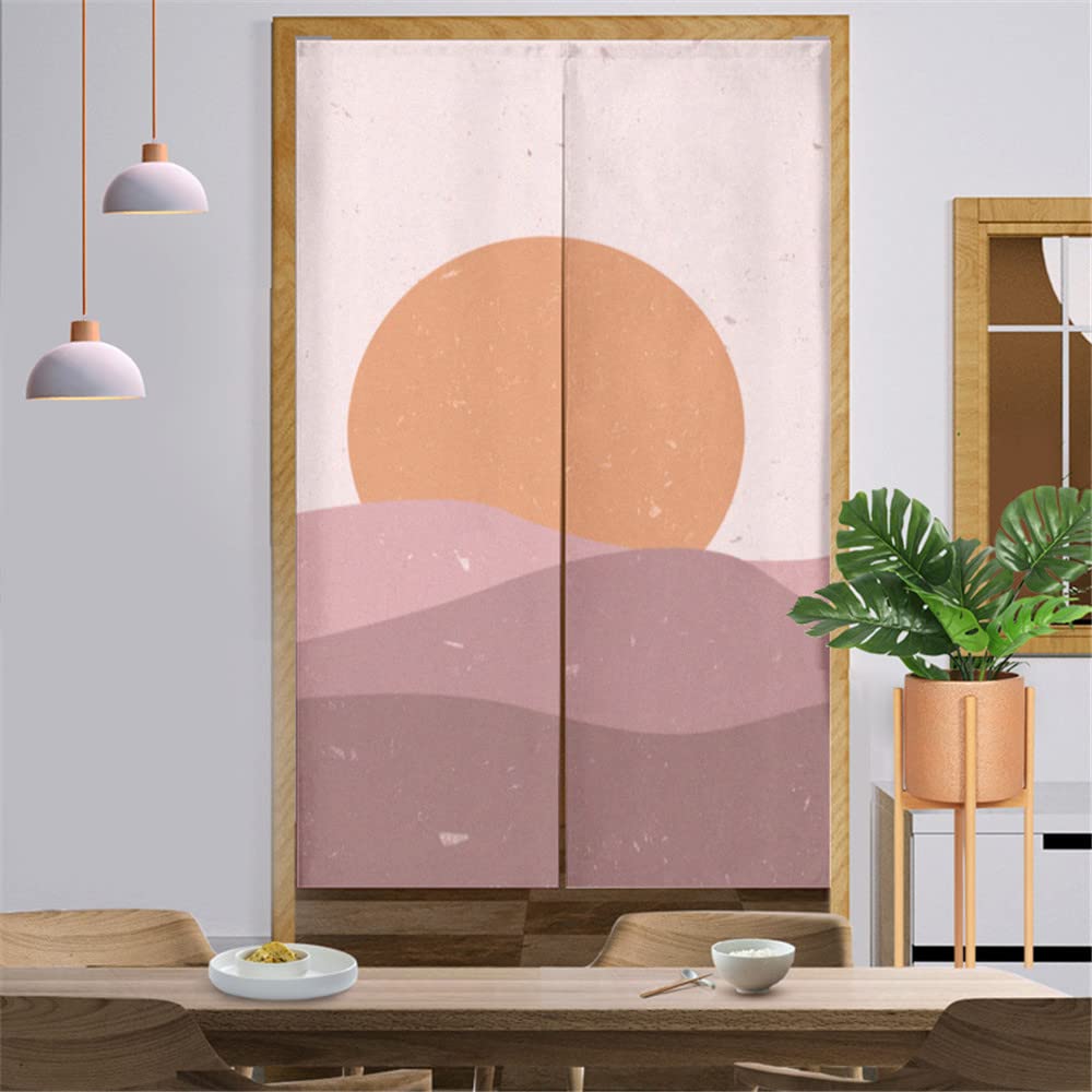 Noren Rideau De Porte Japonais Fleurs De Cerisier 85×150 Cm – Lin Demi-Porte Décoration Restaurant