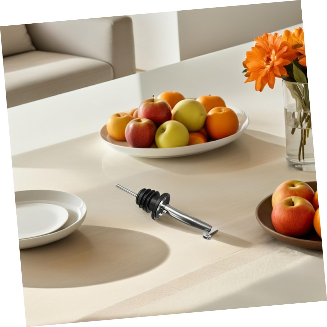 ABOOFAN 10Pcs Stainless Steel Liquor Pourer Precision Bottle Pourers with Dust Caps for Olive Oil Vinegar and and Party Use Ensures Freshness and No Mess
