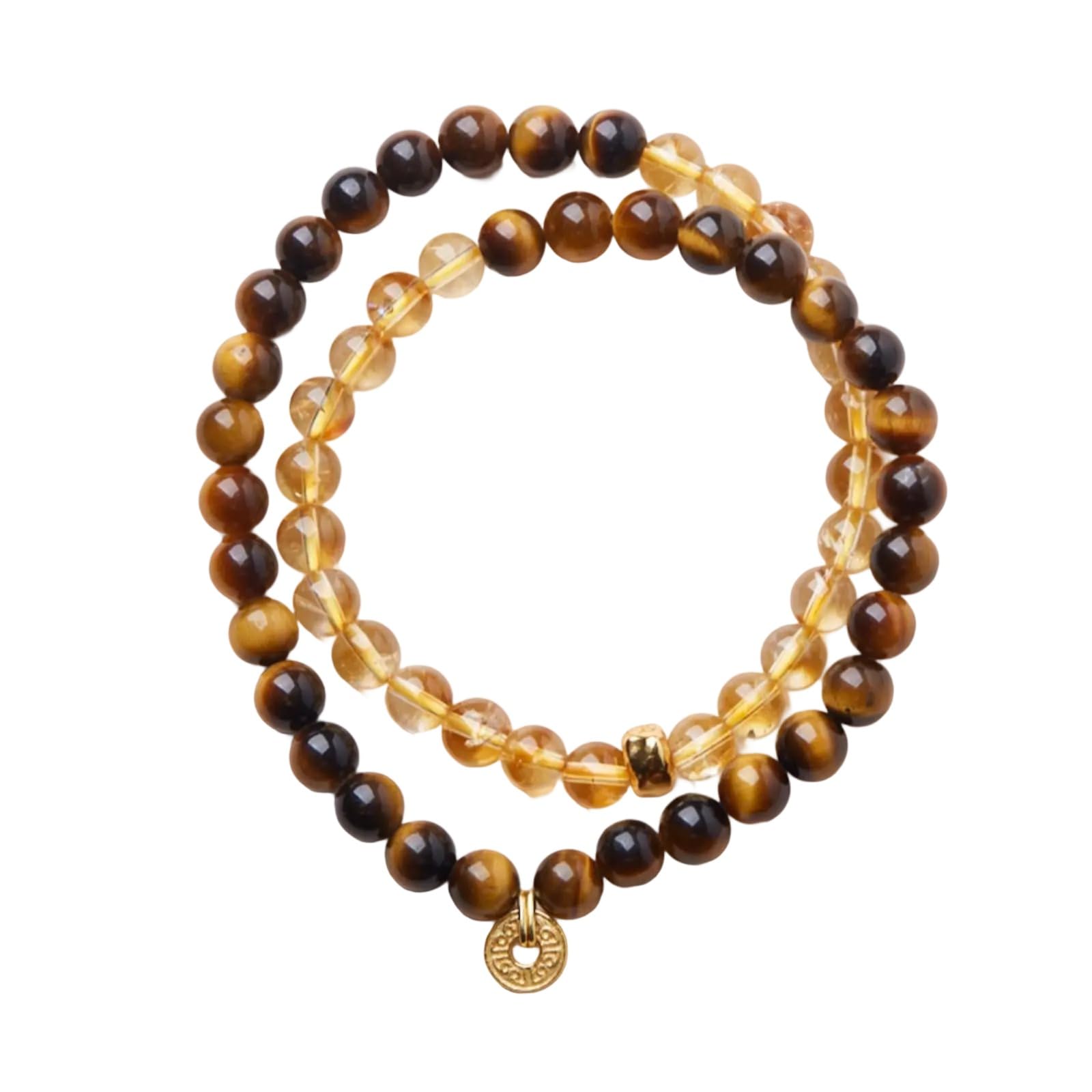 Braccialetto Donna Bracciale Fortunato A Doppio Filo, Impilabile per Buona Fortuna-Marrone