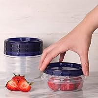 Vista 8 de [Paquete de 12] Contenedores de almacenamiento de 8 onzas con tapa giratoria – Recipientes herméticos de plástico para almacenamiento de alimentos