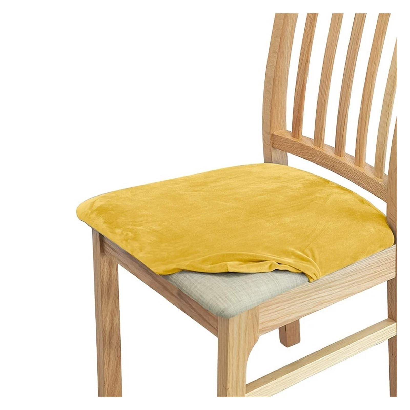 FVDZRFIE Chair Covers 1/4/6/8 Velvet Chair Cushion Cover Solid Color Chair Cover Winter warm Chairs Seat Cover(Color 11,1pcs)
