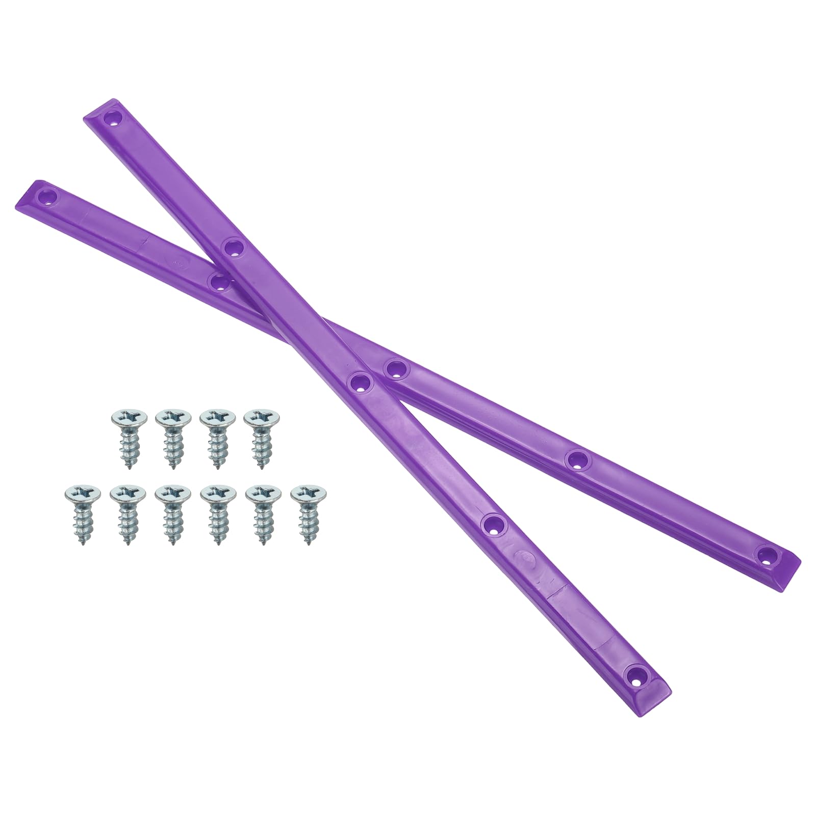 PATIKIL 1 Pair Rib Bones Rails, Stable and Flexible Skateboard Rails for Deck with Screws Reduce Friction for Long Board Skateboard(Purple)