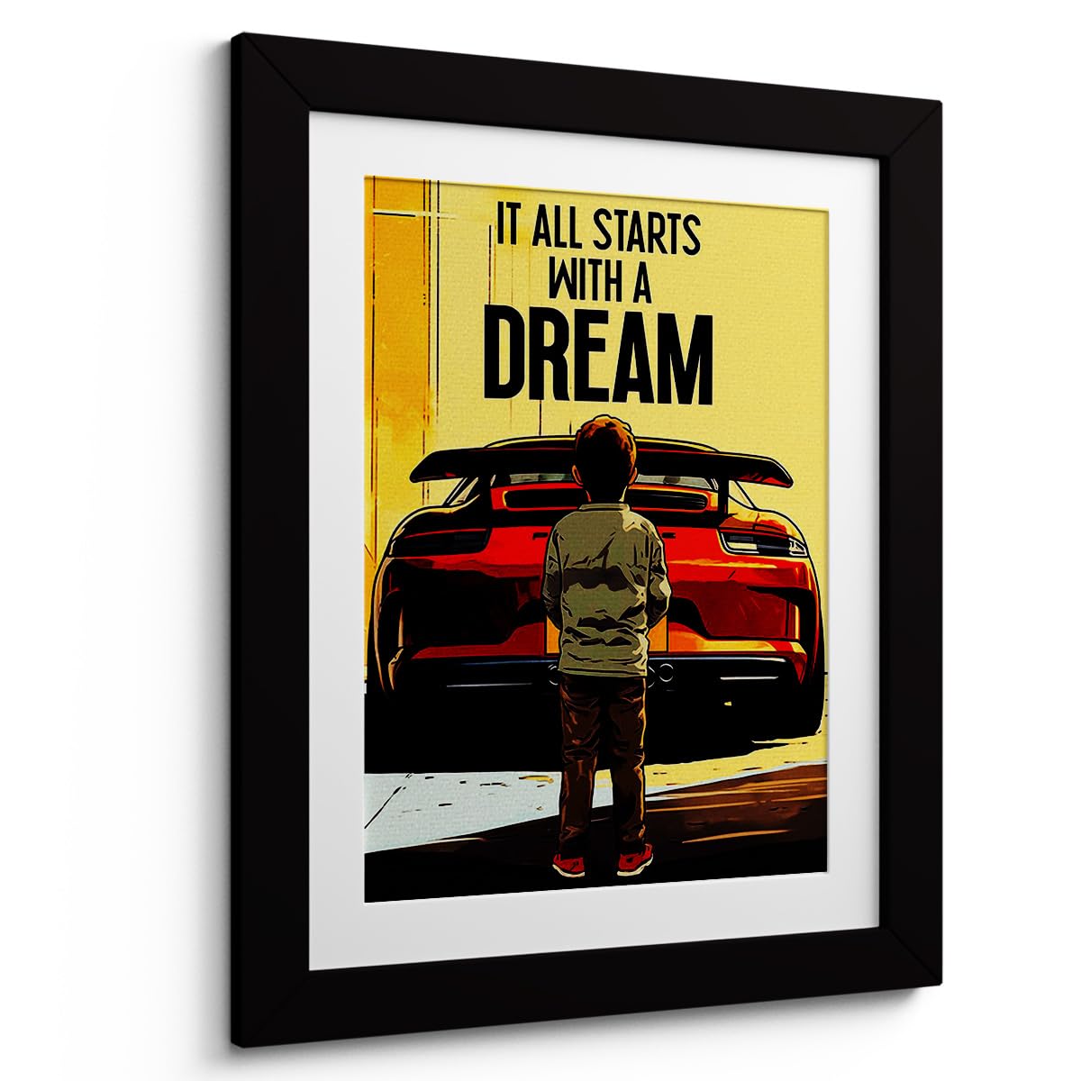 Wallpar It all Starts With a Dream Poster With Frame 10x13 Inch