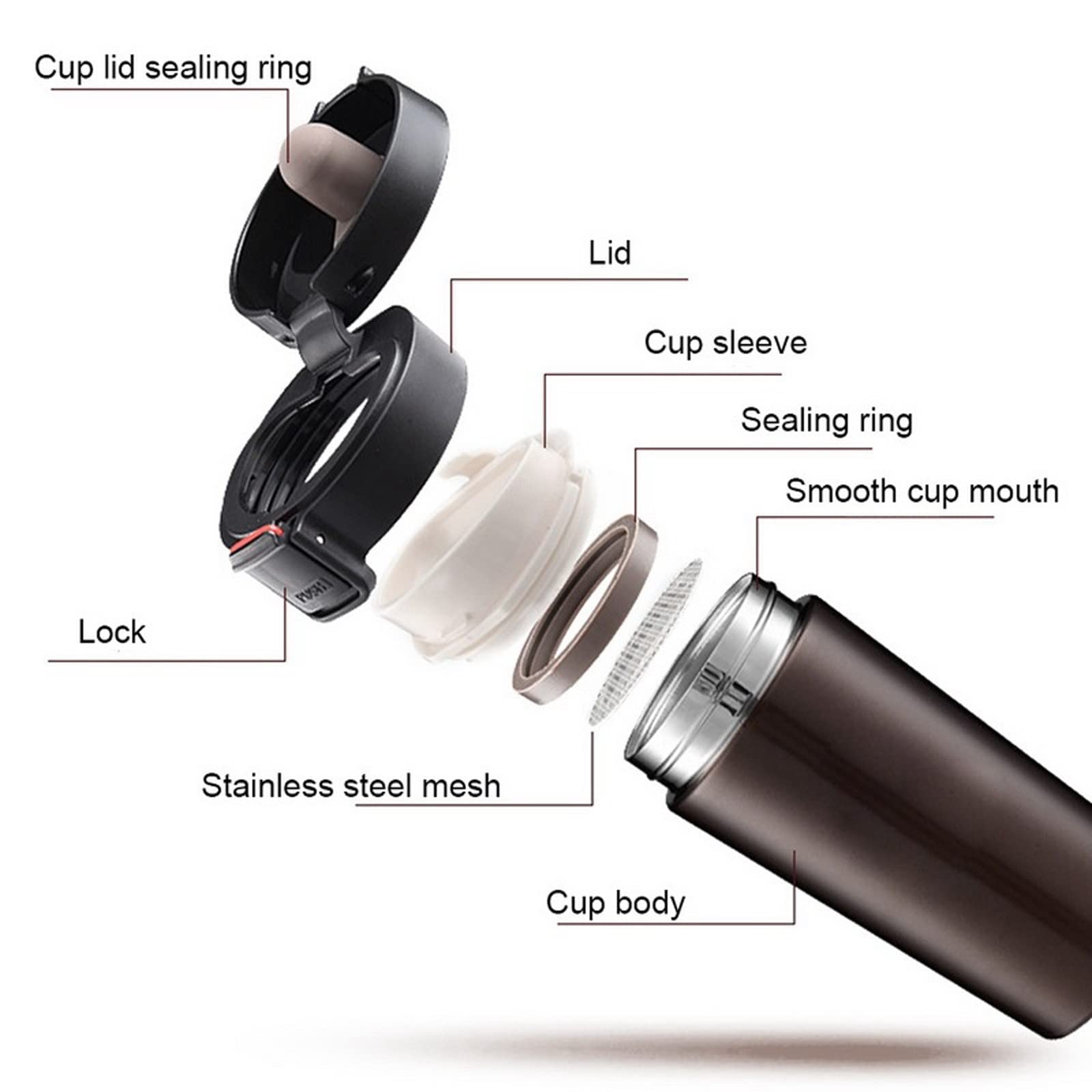 Vakuum Tasse 380ml Doppel Edelstahl 304 Kaffee Becher Auslaufsicher Thermos Becher Reise Thermal Cup Wasser Flasche für
