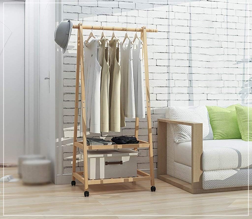 Coat Rack Solid Wood Bedroom floorbeech Hangers Removable Wooden Coat Rack Shoe Rack