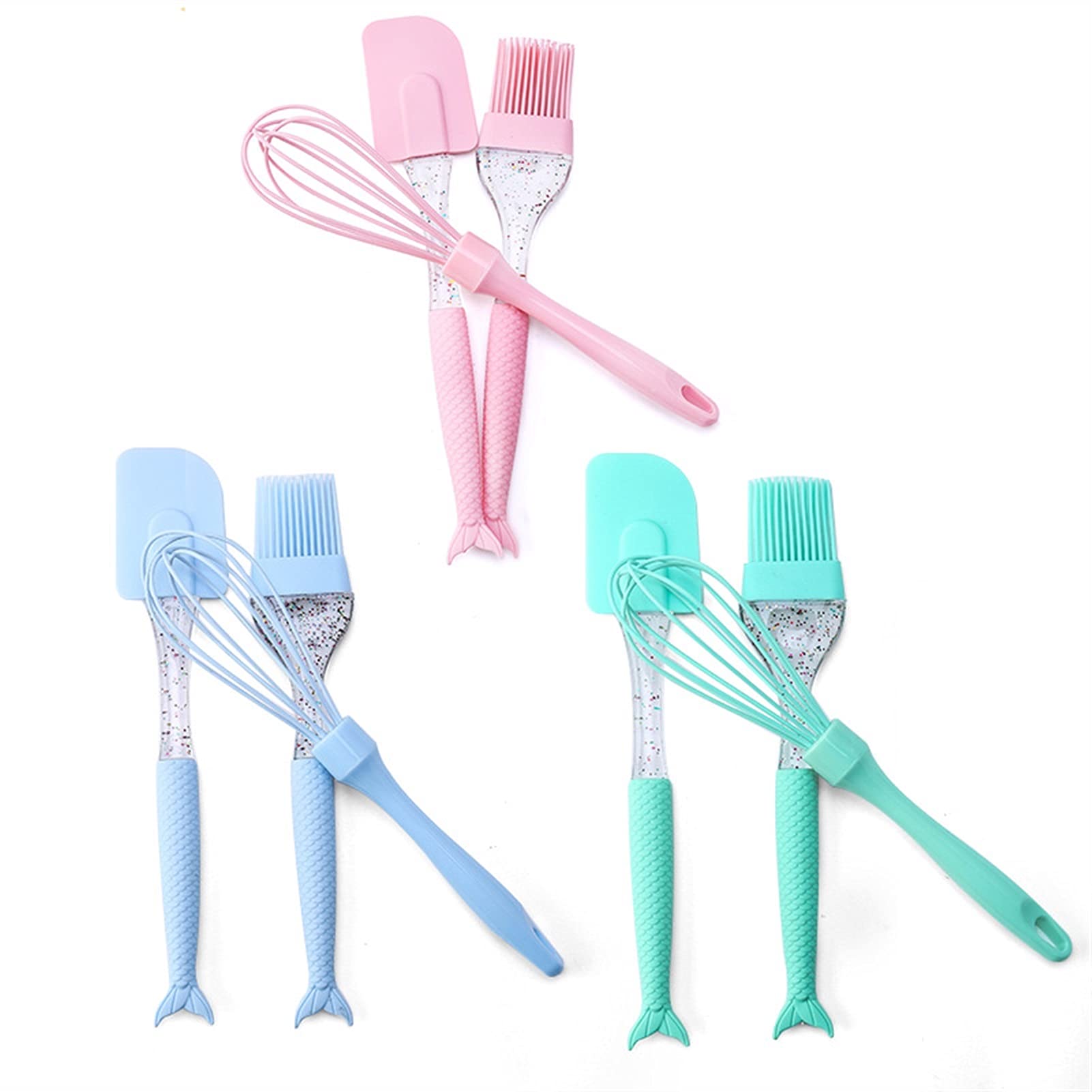 Espatula Cocina Horneado de 3 piezas Set de espátula Silicona Espátula Cepillo batidor de batido Pastelería Herramienta Pastel de hielo Espátula para cocinar para hornear Mezcla Espatula Reposteria