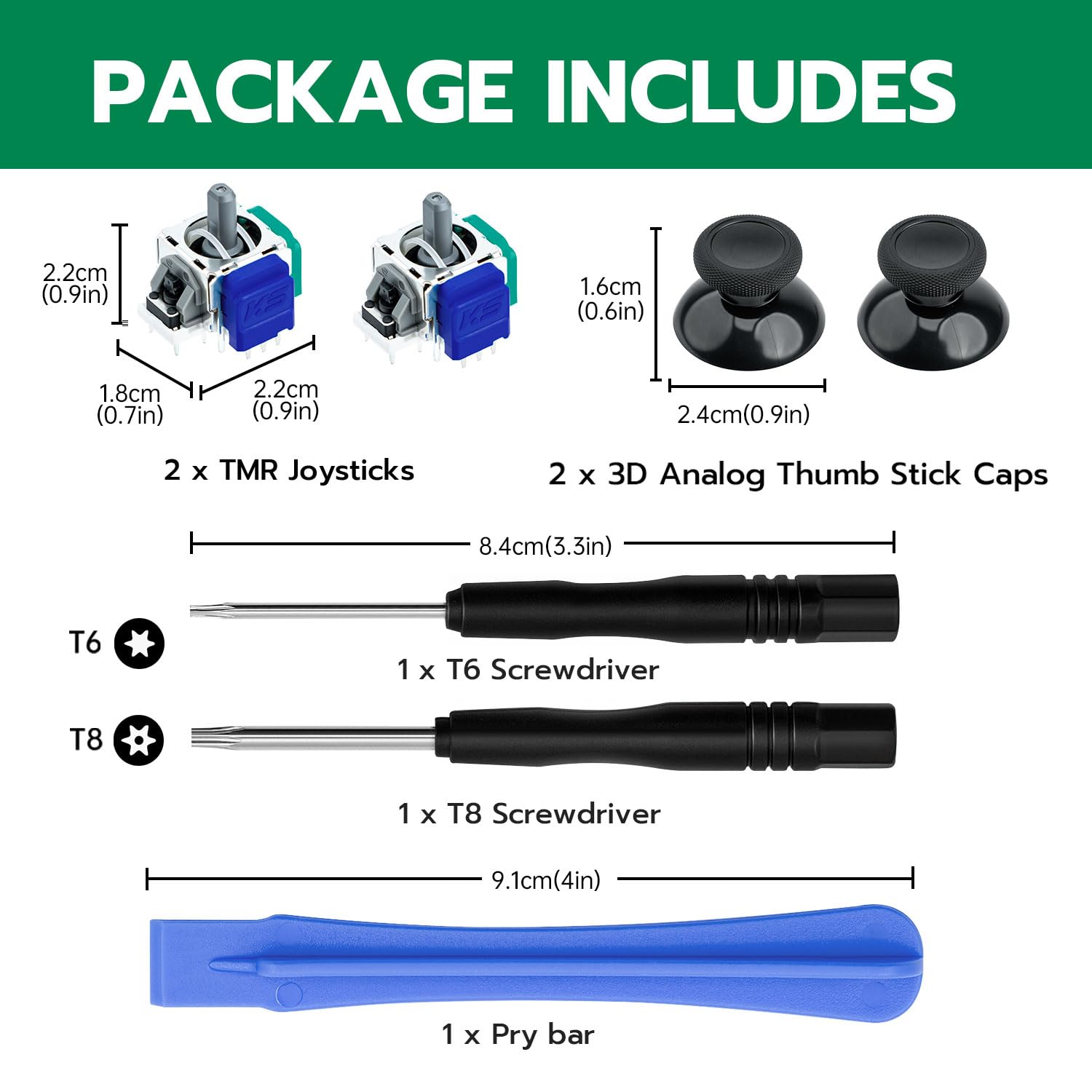 Tolesum Kit De Reemplazo Analógico Para Joystick Tmr Effect Para Mando Xbox Series X/S, Xbox One Y Xbox One X/S Con Herramientas De Reparación (Se Requiere Soldadura) – Negro