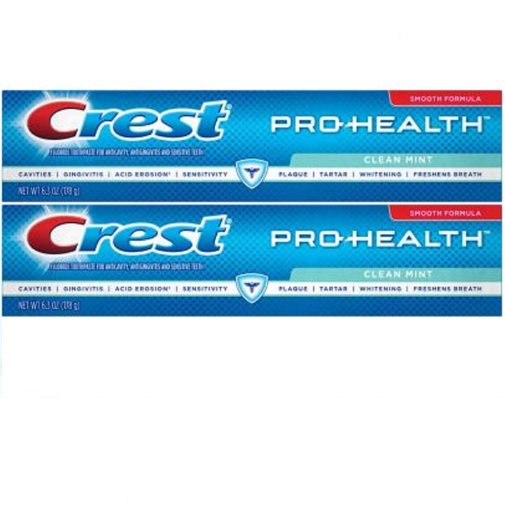Crest Pro Health Clean Mint Toothpaste Smooth Formula 6 3 oz 178g - Pack of 2