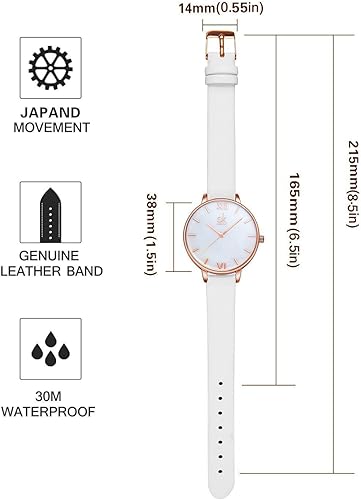 Miniatura 5 de SHENGKE Simplicity - Reloj creativo para mujer, de piel auténtica, elegante, para mujer