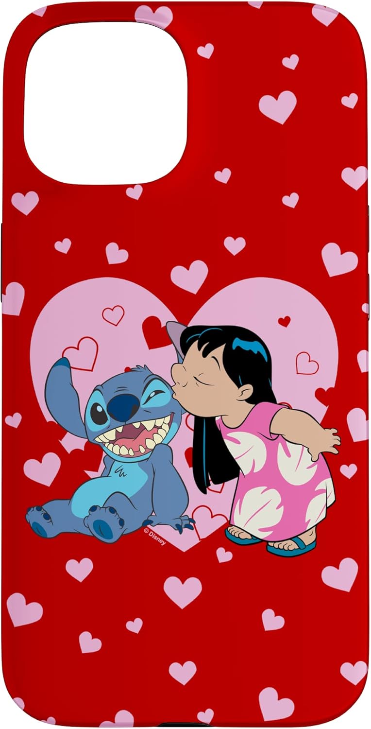 Disney Lilo & Stitch Valentine's Day Lilo Kiss Case for iPhone 15