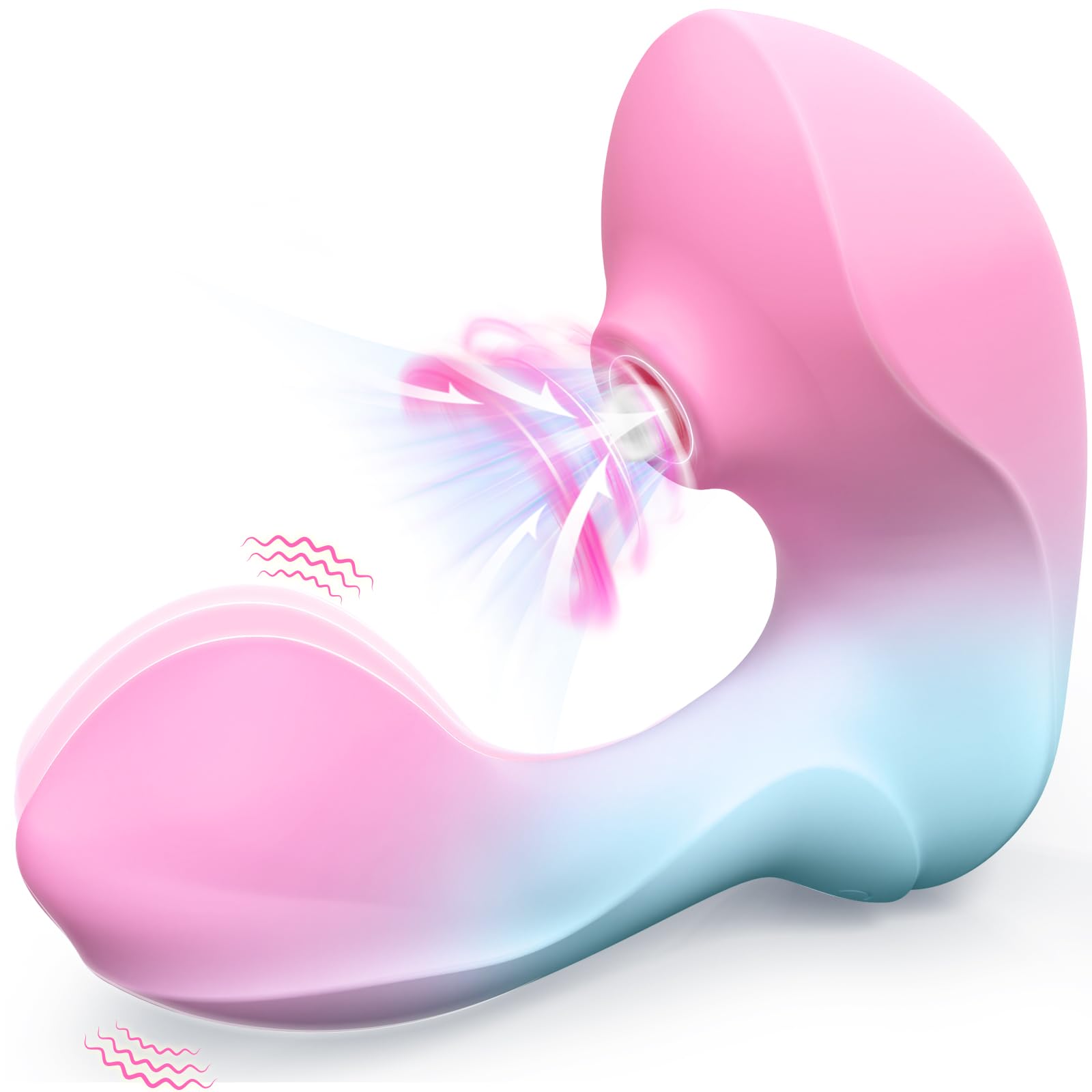 Sucking Vibrator Adult Sex Toys Dual Stimulation Rose Suction Vibrators with 9 Vibrating Sucking Modes Handheld Nipple Toys