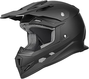 GLX GX23 Dirt Bike Helmet – Matte Black (Medium)