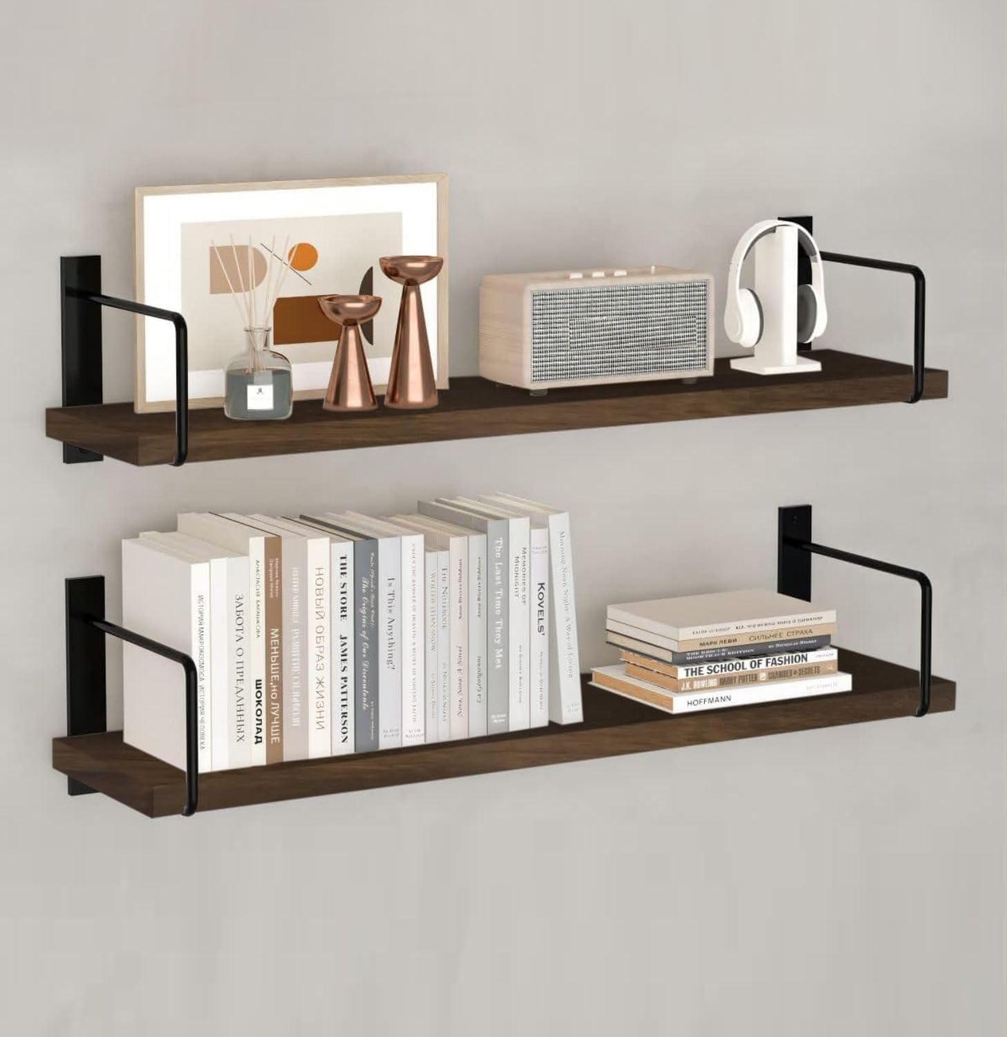 Torche, Wall Shelf | Wall Mount Float Shelf | Wall Mounted Shelf Kitchen| Wall Mount Floating Shelf for Living Room (Marvel- Dark Oak)-image-26