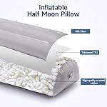 Inflatable Bolster Pillow for Leg, Back, Ankle,Knee & Neck Support – Half Moon Air Cushion, Self-Inflating Design,Lightweight, TPU & Soft Milk Fiber – Travel Leg Elevation Pillow 51x21x12cm
