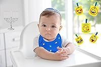 Vista 4 de The Dreidel Company Babero para bebé Hanukkah