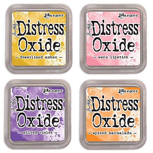NEW Ranger Tim Holtz Distress Oxide 4 Ink Pads: FOSSILIZED+WORN+WILTED+SPICED