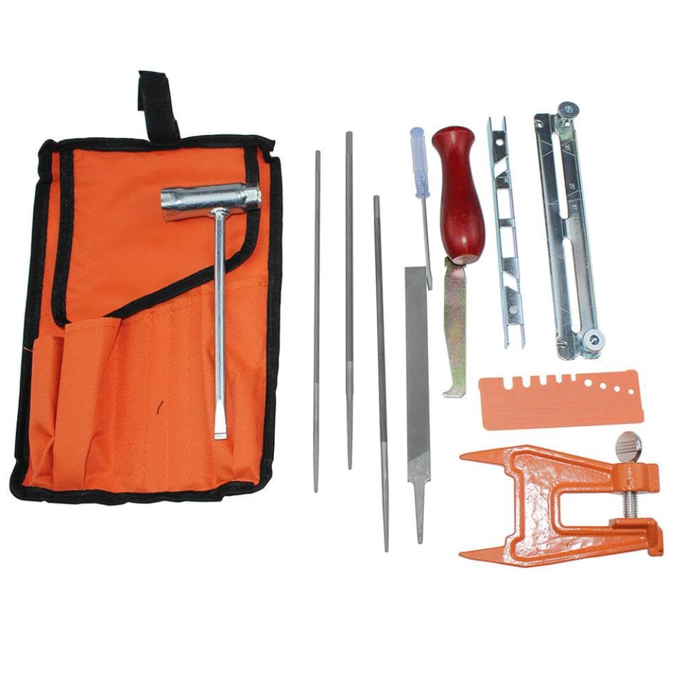 Kit de Archivo afilador de Motosierra con Tornillo de Banco Compatible con Varias Marcas de motosierras