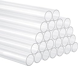 Boao Plastic Cake Dowels Rods for Tiered Hollow Wedding Cake Round support Rods Straws for Stacking and Supporting(12 in Length,Clear,24 Pcs)