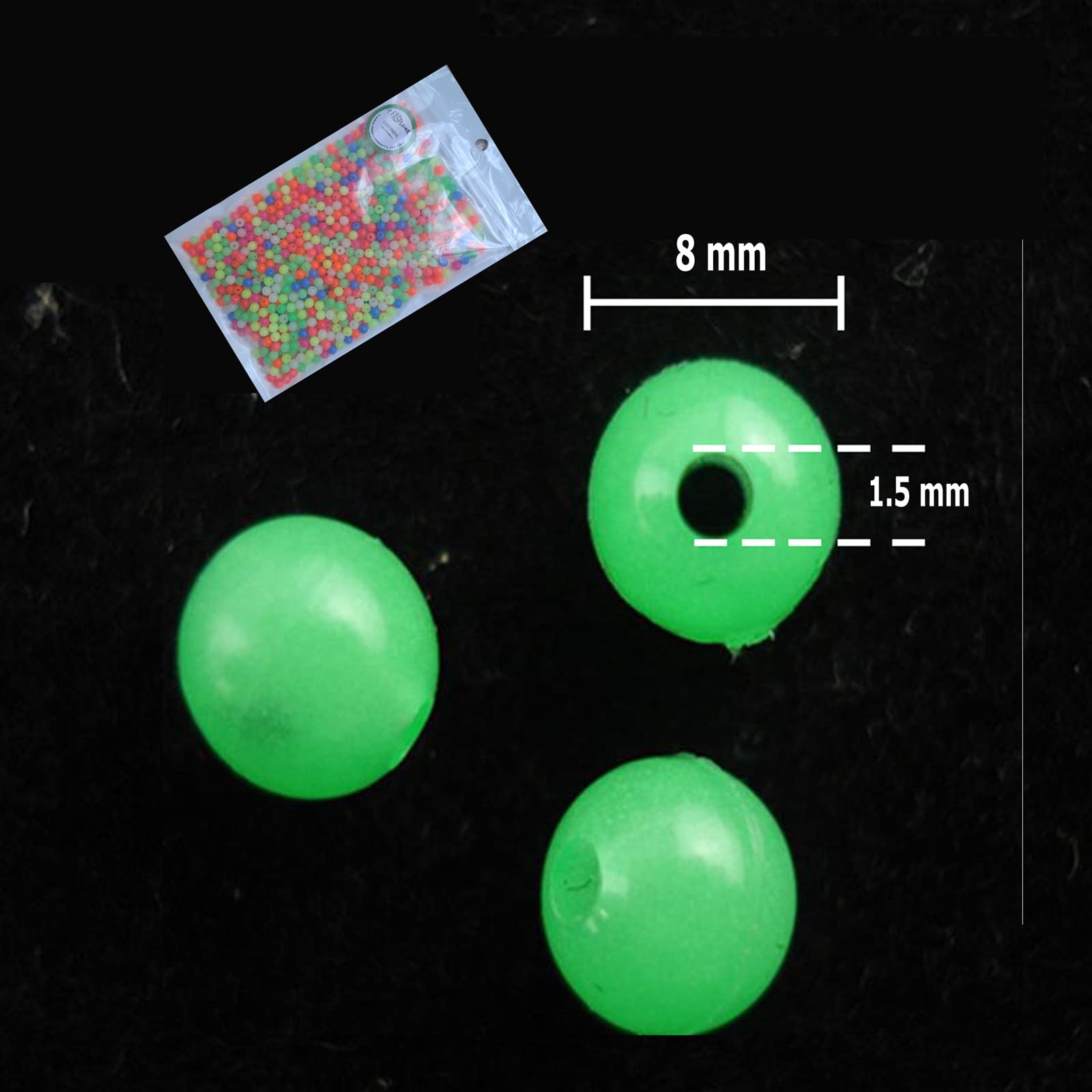 1000pcs Fishing Beads Mixed Color Luminous Beads Round Plastic Rig Beads Fishing Tackle 4mm 6mm 8mm 10mm 12mm