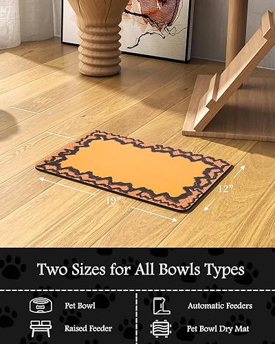 Miniatura 7 de PADOOR -Tapete de alimentación de mascotas, absorbente, de secado rápido, tapete para comida y agua, tapete para tazón de comida para perros, tapete