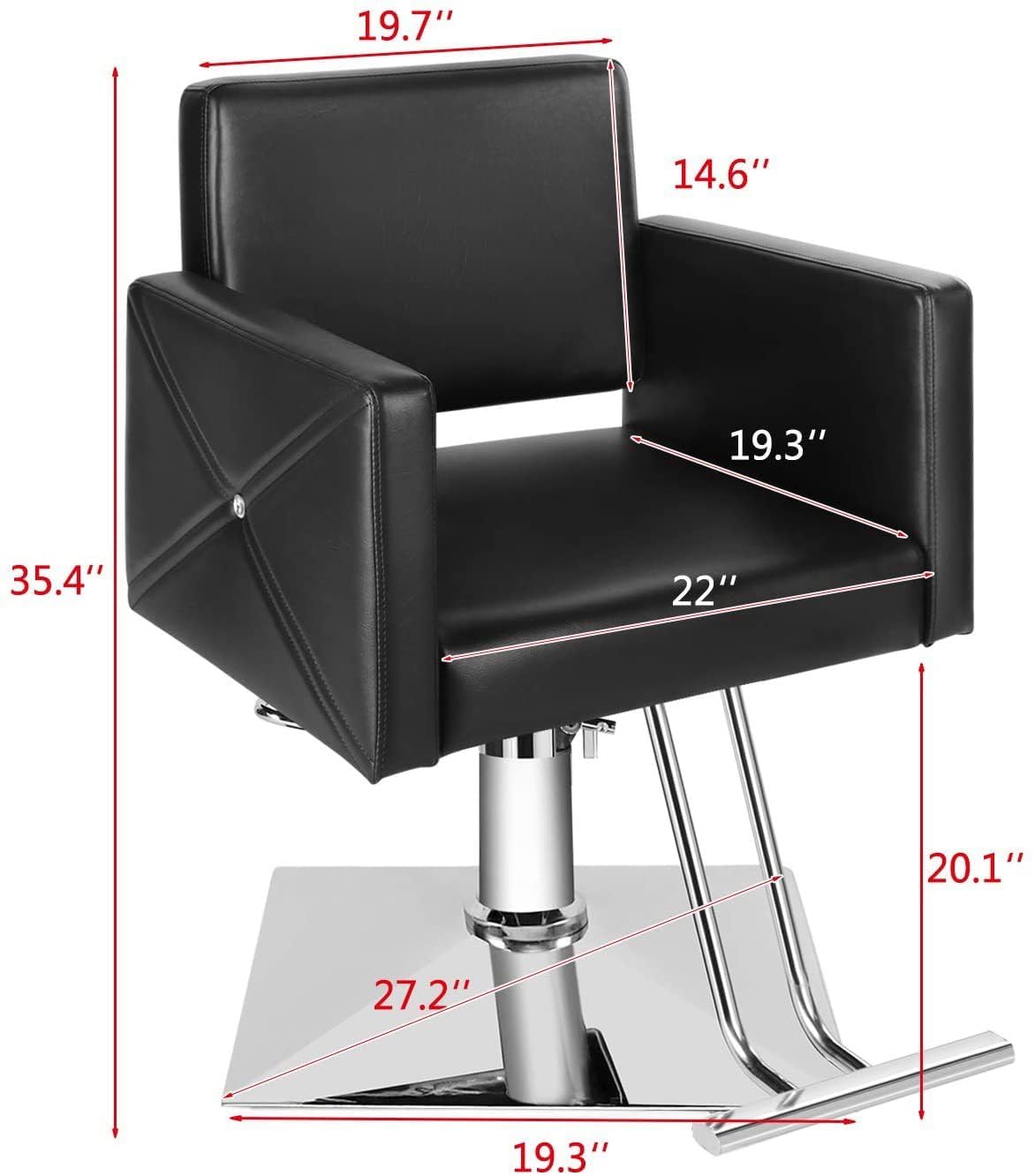 Generisch Friseurstühle, Verstellbarer Friseurstuhl für Stylisten – Hydraulikpumpe, 360° drehbarer Salonstuhl, klassisch weiß, Mehrzweck-Schönheits- und Spa-Ausstattung für professionelle Salons