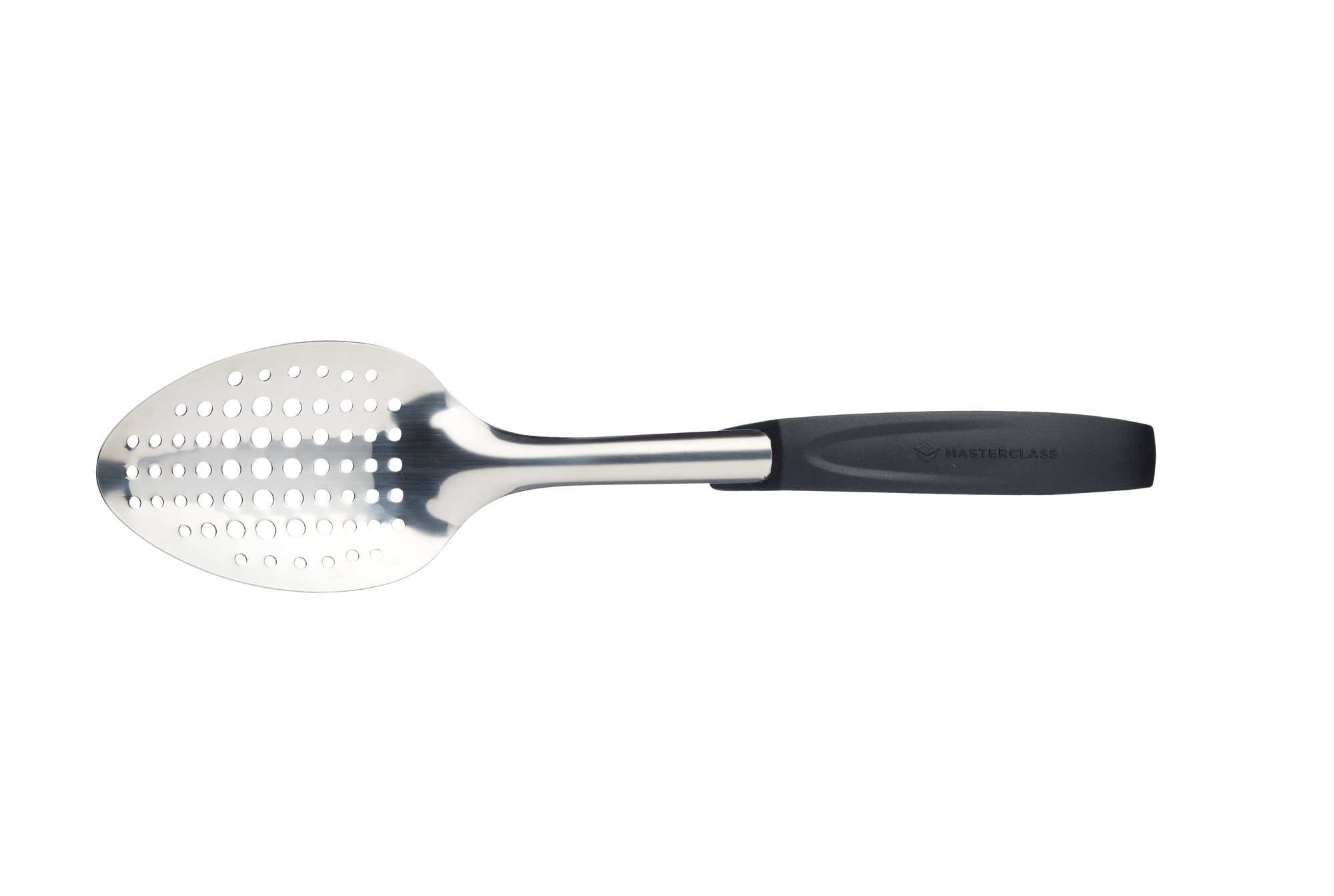 Masterclass Black (General) Colour-Coded Catering-Quality Stainless Steel Slotted Spoon, 34 Cm (13.5")