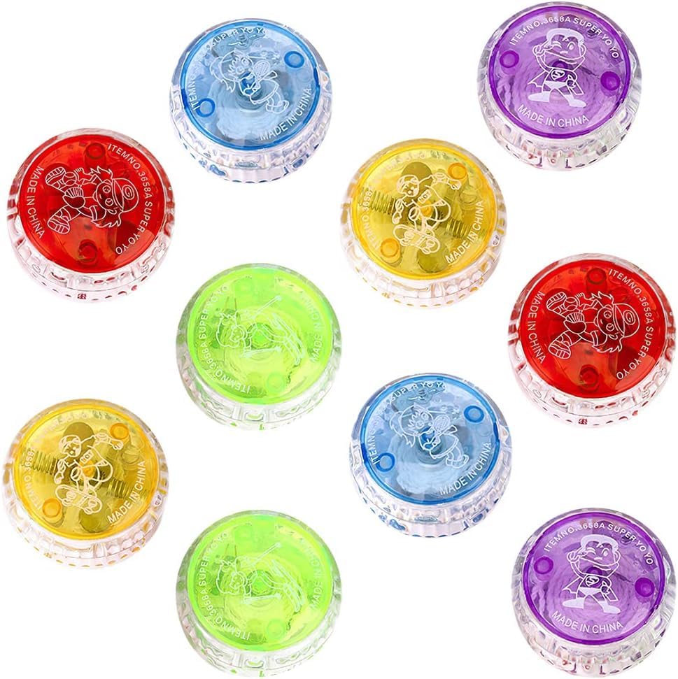 AEUZWR LED YoYo,de plástico Sensible Yoyo,Juguetes de Yoyo con Luz LED,Principiantes YoYo para Fiesta de Cumpleaños Relleno de Bolsa de Regalo de Clase, Colores Aleatorios