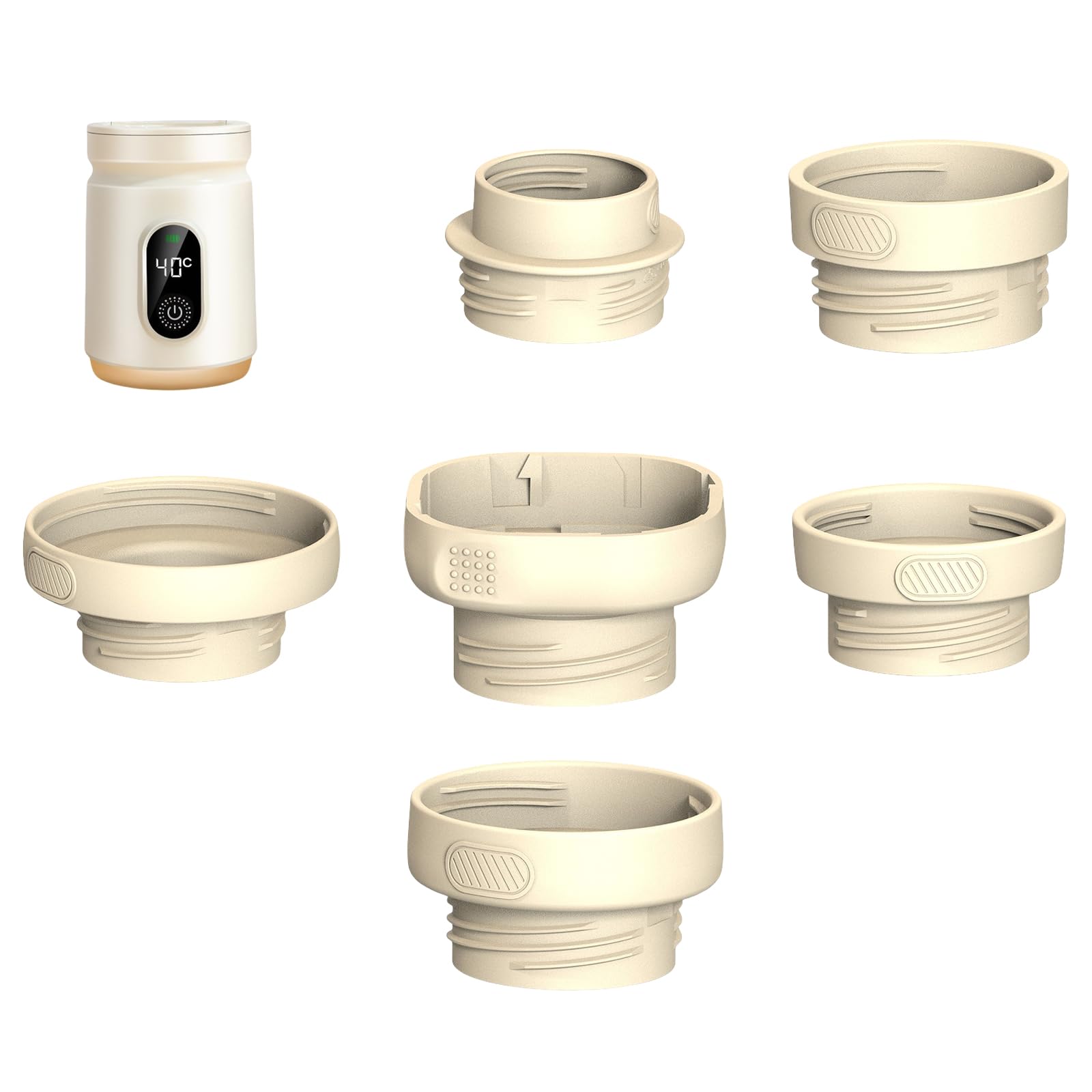 Chauffe-biberon/adaptateur réglable à 4 vitesses pour biberon - Anti-fuite - Avec contrôle de la température de la bouteille en verre