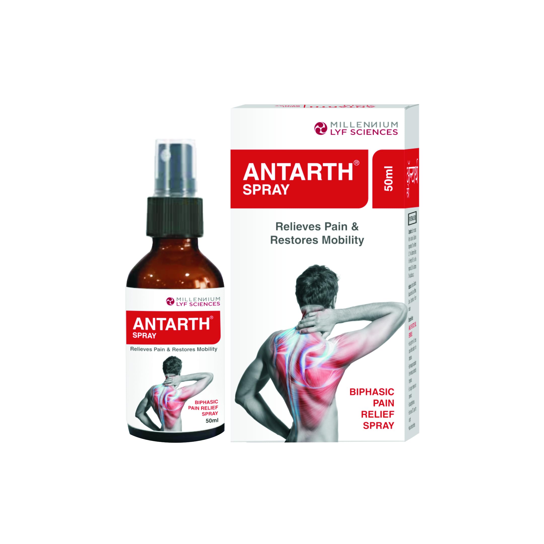 ANTARTH BIPHASIC SPRAY I 100% Natural Powerful Spray For Rapid Pain Relief I 50 ml | Pack of 2