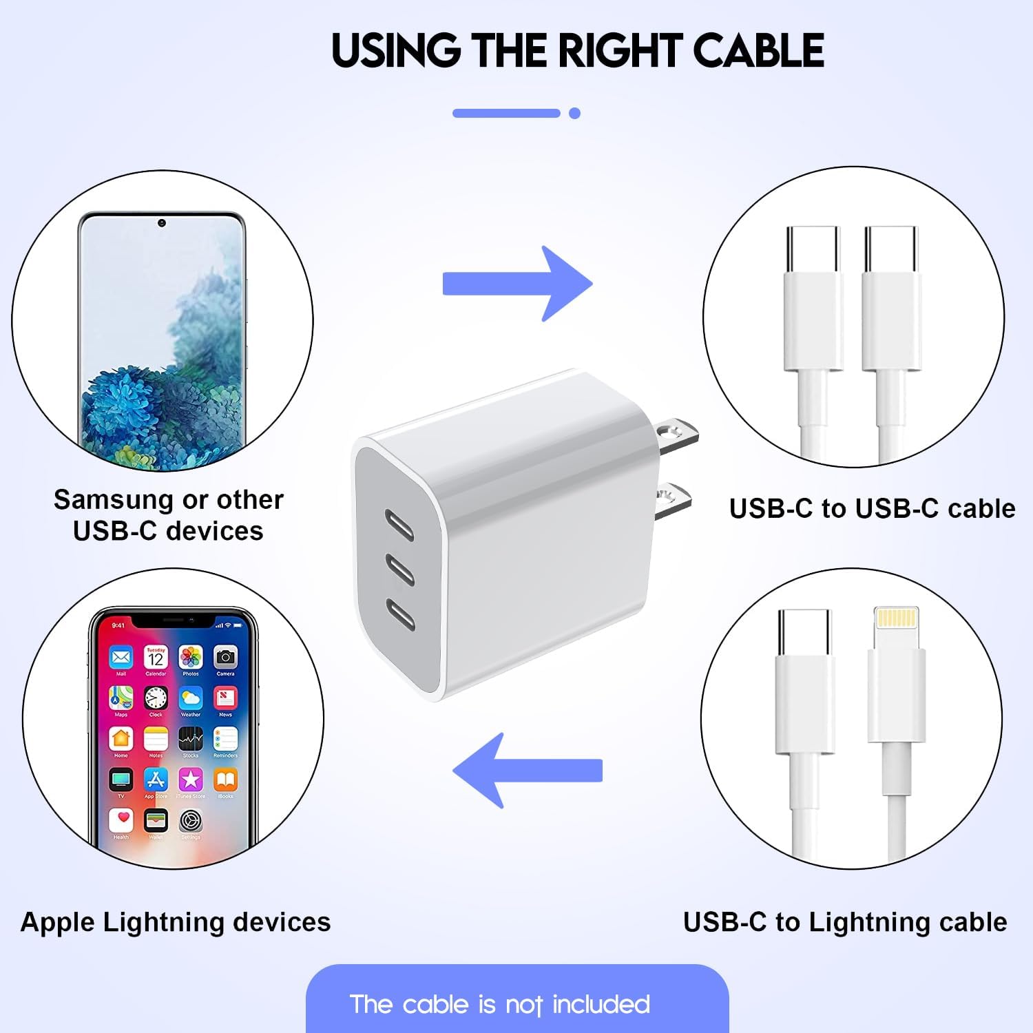 iPhone 16/17 Charger Block,USB C Charger [2 Pack] 35W 3-Port Wall Cube Fast Type C Charging Block PD Power Adapter for iPhone 17/17 Pro Max/16/16Pro/15/15Pro/14 Pro Max/13/12/11, iPad,Galaxy,Pixel 4/3