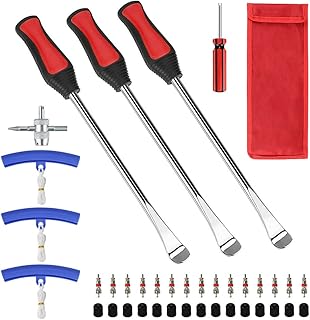 VonLux Tyre Lever Spoon Tool Set 39PCS, Tyre Repair Changing Spoons Lever Tool Kit for Motorcycle Bike Car Tyre Changing Removing, with 3 Tyre Lever Tool Spoon & 3 Wheel Rim Protectors Tool