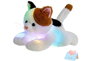 elainren Soft Calico Cat Lighing Up Plush