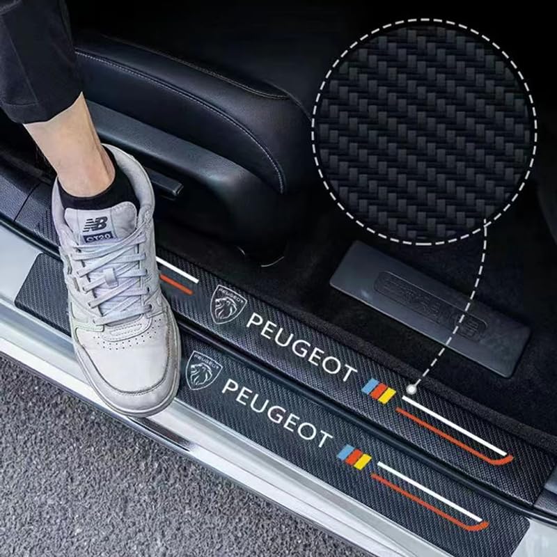 Bande Protection Porte Voiture 3m Anti-Rayures Motif Carbon Fiber Noir - Film Autocollant Seuil