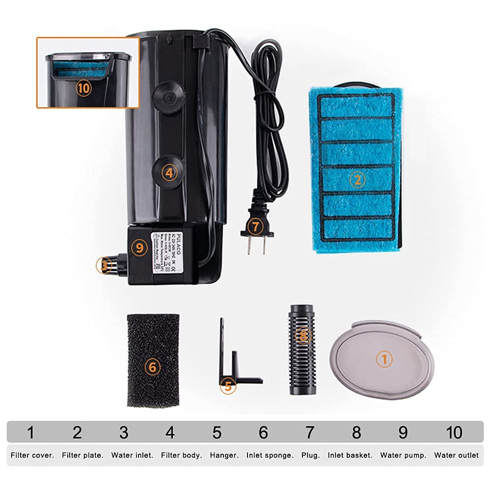 PULACO Aquarium Internal Filter 3 To 20 Gallons